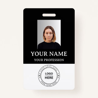 Tarjeta de empleado negro personalizado con foto, 