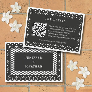 TARJETA DE EMPLEO DE PICADO DE PAPEL MEXICANO NEGR