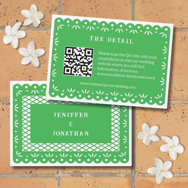 TARJETA DE EMPLEO VERDE DE PAPEL MEXICANO PICADO (Subido por el creador)