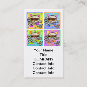 TARJETA DE EMPRESAS DE HAMBURGER DE Pop Art