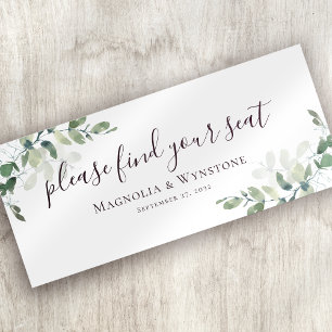 Tarjeta de encabezado de asiento de mesa con veget