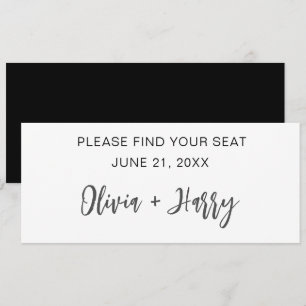 Tarjeta de encabezado de asientos de mesa de boda 