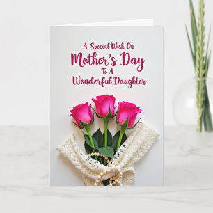 Tarjeta de encaje del día de las madres con rosas