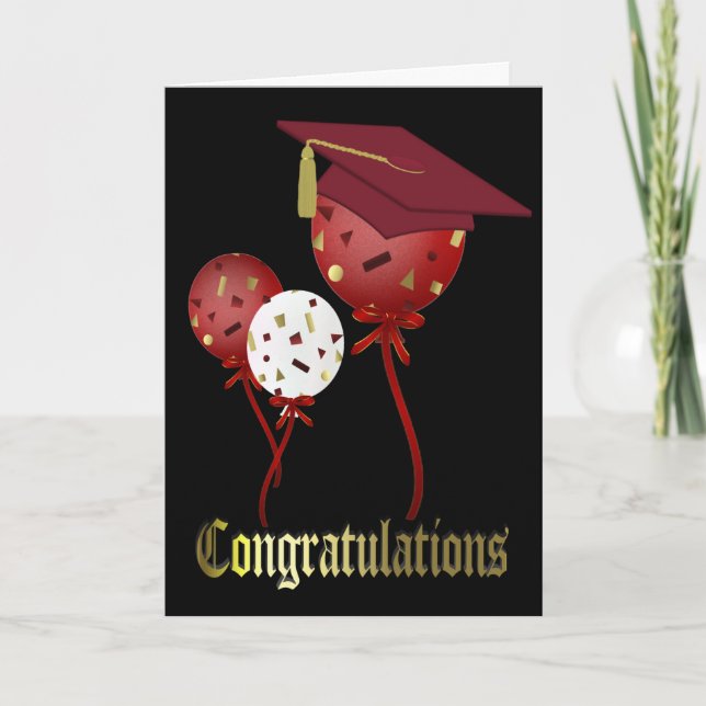 Tarjeta de encargo de la graduación de los globos (Anverso)