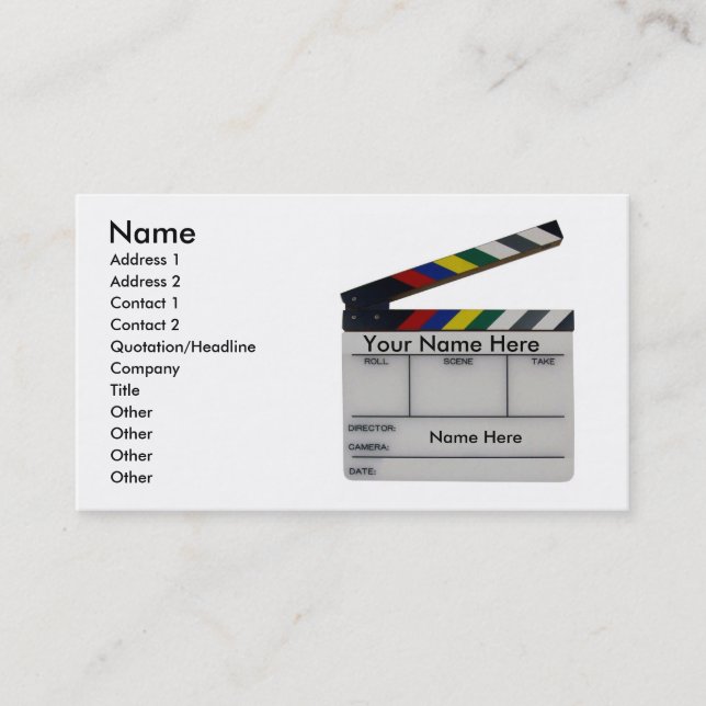 Tarjeta de encargo de la industria cinematográfica (Anverso)