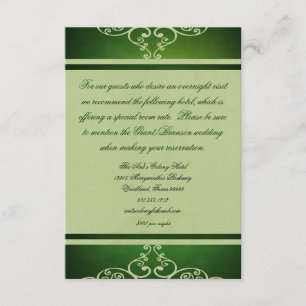 Tarjeta de encargo de los alojamientos de la boda