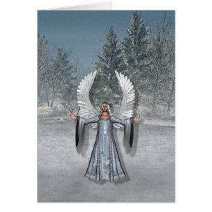 Tarjeta de encargo del ángel del invierno del KRW