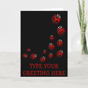 Tarjeta de encargo del arte de la mariquita de la