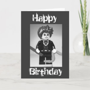 Tarjeta de encargo del feliz cumpleaños de Minifig