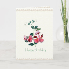 Tarjeta de encargo del guisante de olor del rosa