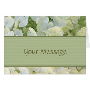 Tarjeta de encargo del hydrangea blanco