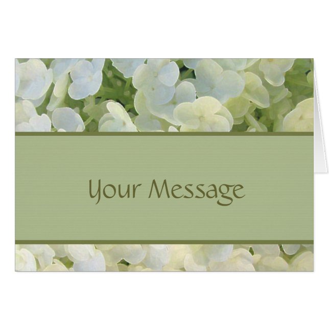 Tarjeta de encargo del hydrangea blanco (Anverso (Horizontal))