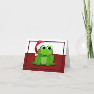Tarjeta de encargo del navidad de Santa del Froggy