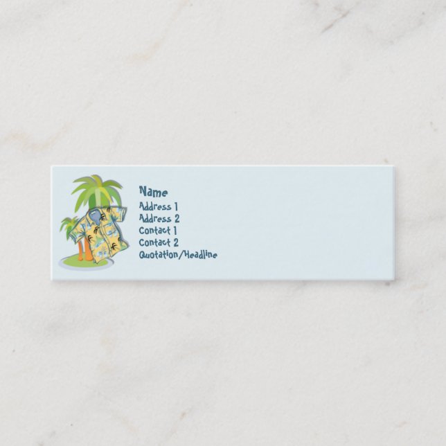 Tarjeta de encargo del perfil de la camisa (Anverso)