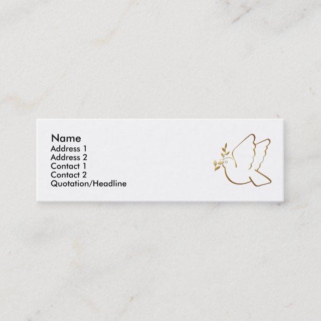 Tarjeta de encargo del perfil de la paloma del (Anverso)