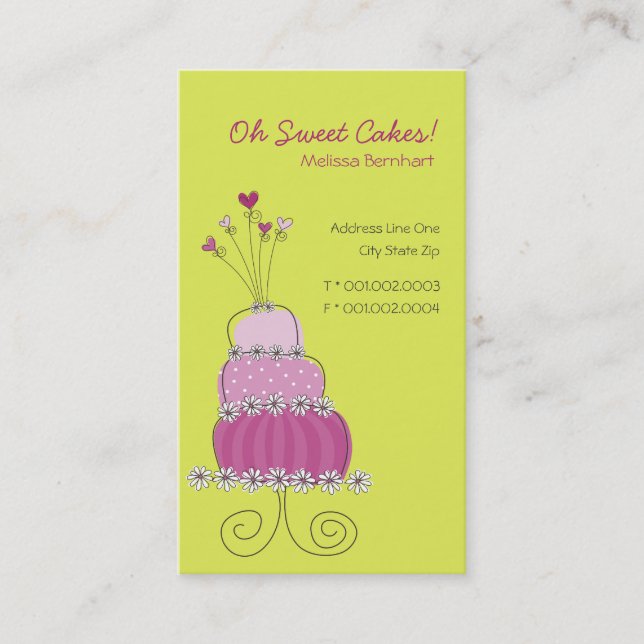 Tarjeta de encargo del perfil del pastel de bodas (Anverso)