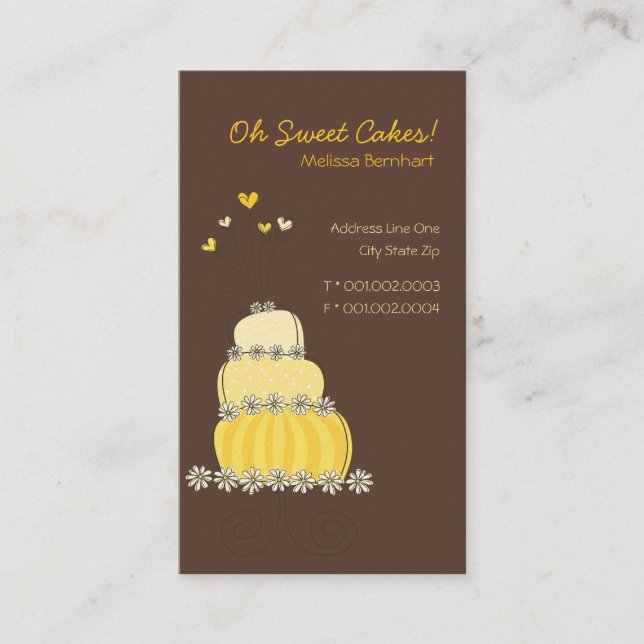 Tarjeta de encargo del perfil del pastel de bodas (Anverso)