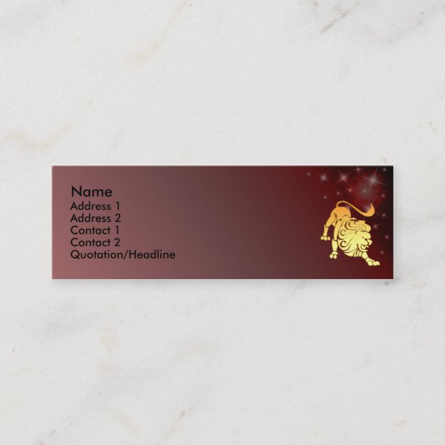 Tarjeta de encargo del perfil del Rótulo del (Anverso)