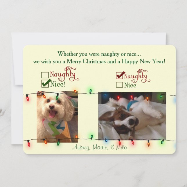 Tarjeta de encargo del perro del navidad (Anverso)
