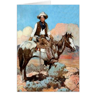 Tarjeta de encargo del vaquero de la ley y orden