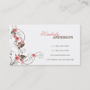 Tarjeta de encargo elegante del perfil de Fleur de