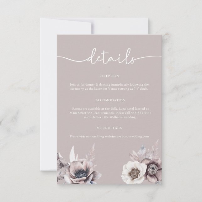 Tarjeta de Encerramiento de Boda con Detalles Boho (Anverso)