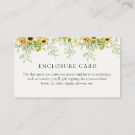 Tarjeta de encerramiento de ducha de girasol