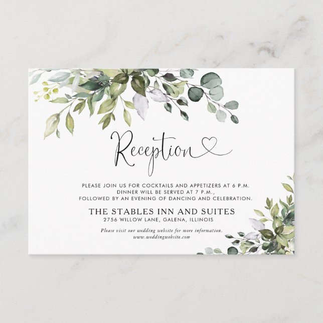 Tarjeta de Encerramiento de Recepción de Boda de E (Anverso)