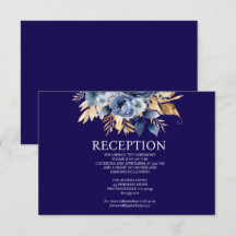 Tarjeta de Encerramiento de Recepción Floral Azul