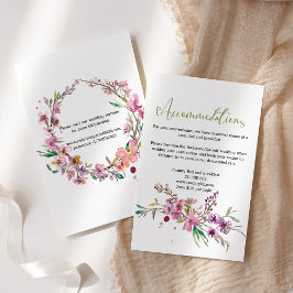 Tarjeta de Encierre de Boda Floral de Flor de Cere