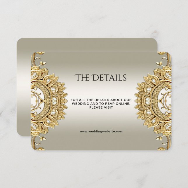 Tarjeta de Enclosure con Detalle Ornamental Dorado (Anverso / Reverso)