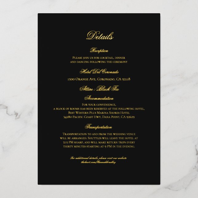 Tarjeta de Enclosure con Detalles de Lámina Dorada (Anverso)