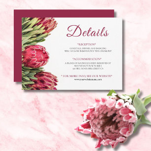 Tarjeta de Enclosure de Boda de Protea Rosa Floral