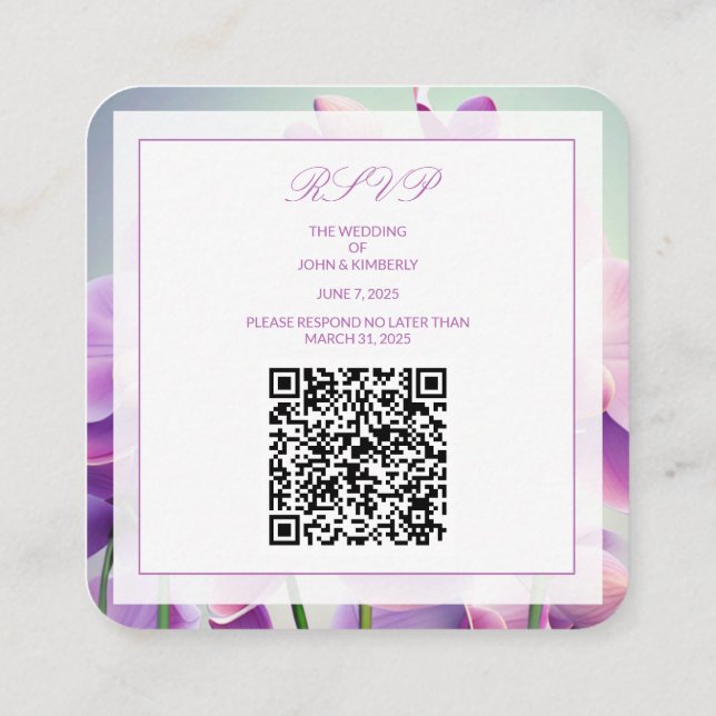 Tarjeta de Enclosure de Código QR de Bodas Florale (Reverso)