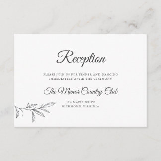 Tarjeta de Enclosure de Recepción de Boda Botánica