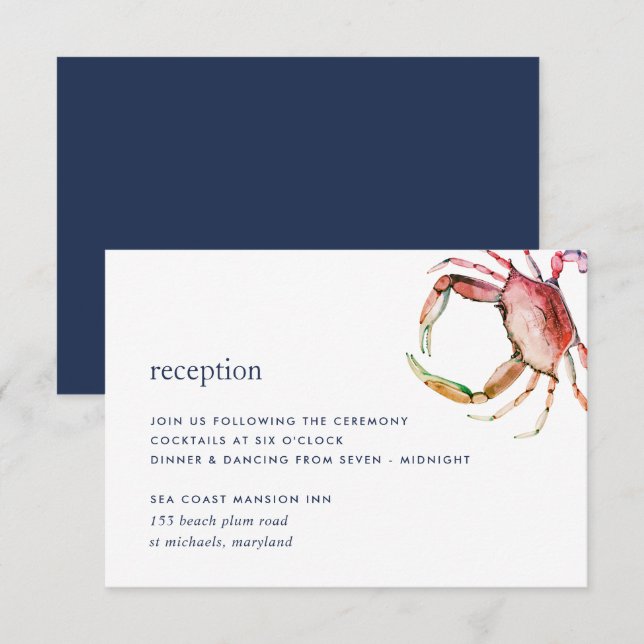 Tarjeta de Enclosure de Recepción de Cangrejo Rojo (Anverso / Reverso)