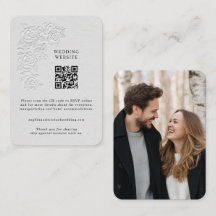 Tarjeta de Enclosure de Rosas Blancas con Relieve