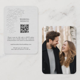 Tarjeta de Enclosure de Rosas Blancas con Relieve 