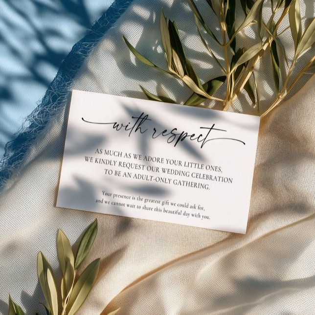 Tarjeta de Enclosure para Boda de Adultos Elegante (Subido por el creador)