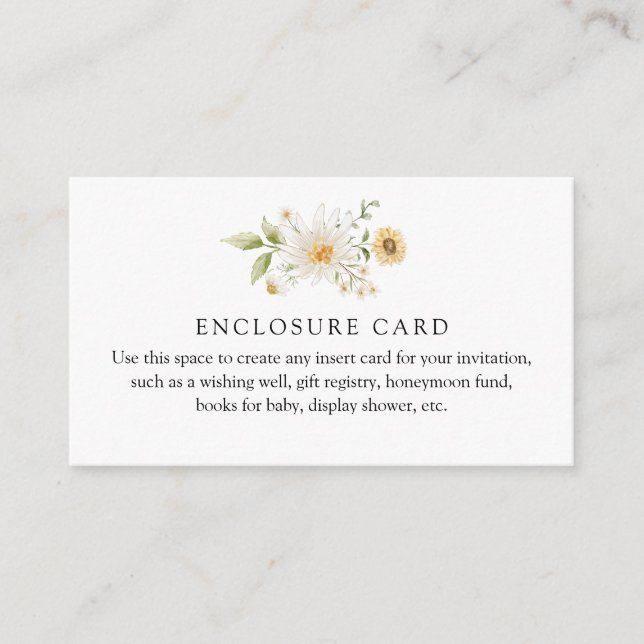 Tarjeta de Enclosure Personalizada de Girasol y Ma (Anverso)