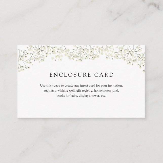 Tarjeta de Enclosure Simple Baby's Breath (Anverso)