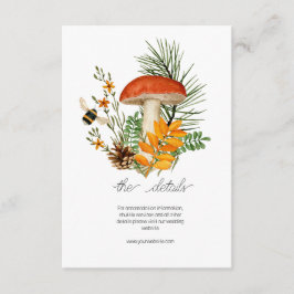 Tarjeta de Enclusura de Hongos del Bosque de Otoño