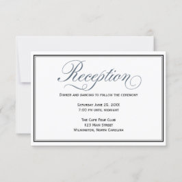 Tarjeta de Enclusura de Recepción de Boda Azul Piz