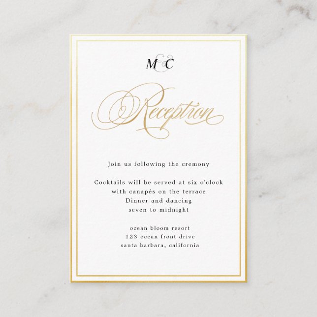 Tarjeta de Enclusura de Recepción de Caligrafía do (Anverso)