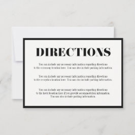 Tarjeta de Enclusura Mr y Mrs Modern Bold Directio