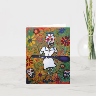 TARJETA DE ENFERMERO DE DIA DE LOS MUERTOS