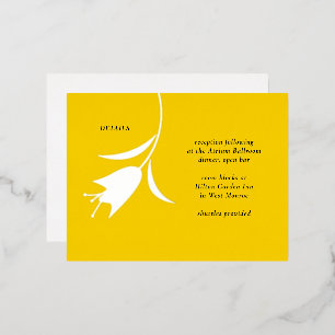 TARJETA DE ENLACE DE BODA DE TULIP DE RELIEVE META