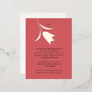 TARJETA DE ENLACE DE BODA DE TULIP DE RELIEVE META