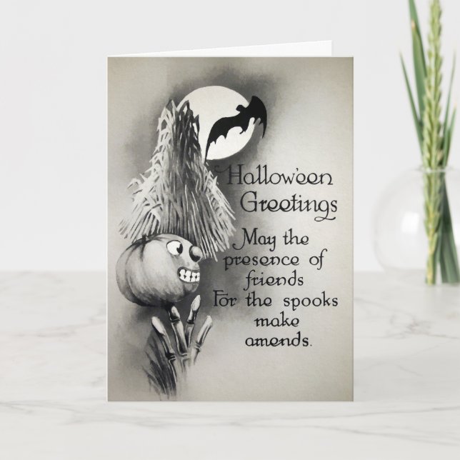 Tarjeta de enmiendas de Halloween de época (Anverso)