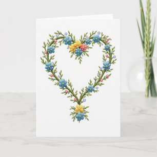 Tarjeta de enredaderas con corazón botánico